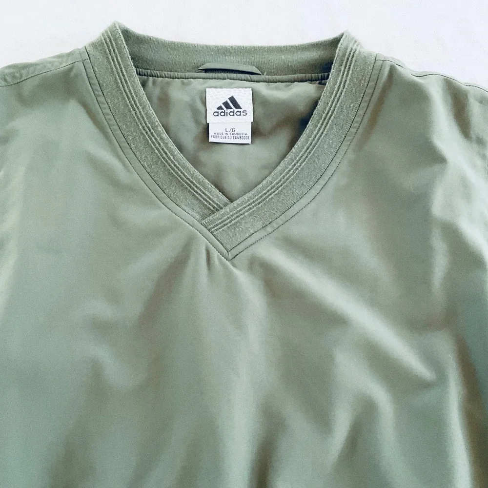 Adidas men's vest ClimaShell wind golf AWV002 Y2K green mesh v neck‎ pullover L